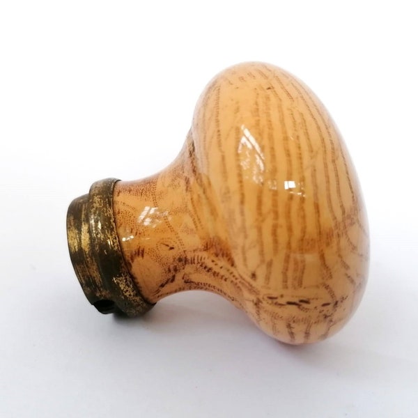 Vintage Ceramic Doorknob Imitating Wood Texture, Door Handles, Vintage Ceramic Knobs, Round Handle Pull, Home Décor Details