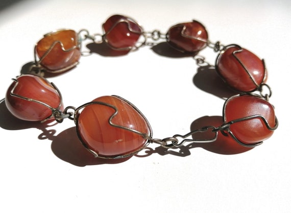 Natural gemstone bracelet. Carnelian stone Bracel… - image 1