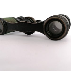 Vintage Opera Metal Binoculars, Old Green and Black Metal Binoculars, Opera Glasses, Collectible Brass Binoculars, Theatre Pocket Binoculars