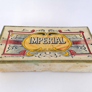 Vintage Imperial Paper Box, Old Wax Storage Box, originele doos van Editora Lisboa, Made in Portugal, Display Boxes, Collectable Boxes