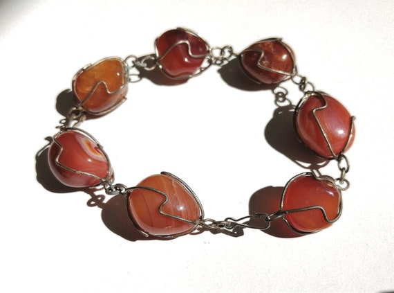 Natural gemstone bracelet. Carnelian stone Bracel… - image 4