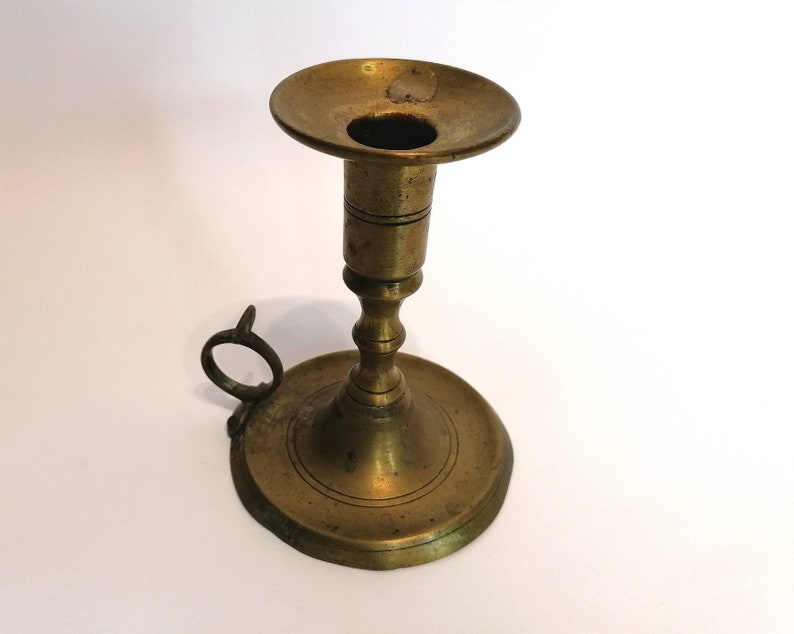 23302201 Brass Chamber Candle Holder, Finger Loop Candle Holder, Bedside ...