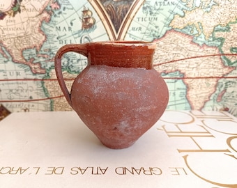 Vintage Portuguese pitcher, Terracotta Clay Jug, Tradicional Portugal, Handmade Jug, Vintage Clay Pitcher, Portuguese Pottery