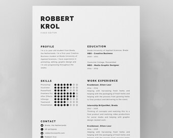 Professional Modern Resume Template, Resume Template, CV Template, Resume Template Word, Creative Resume Template, Modern Resume Template