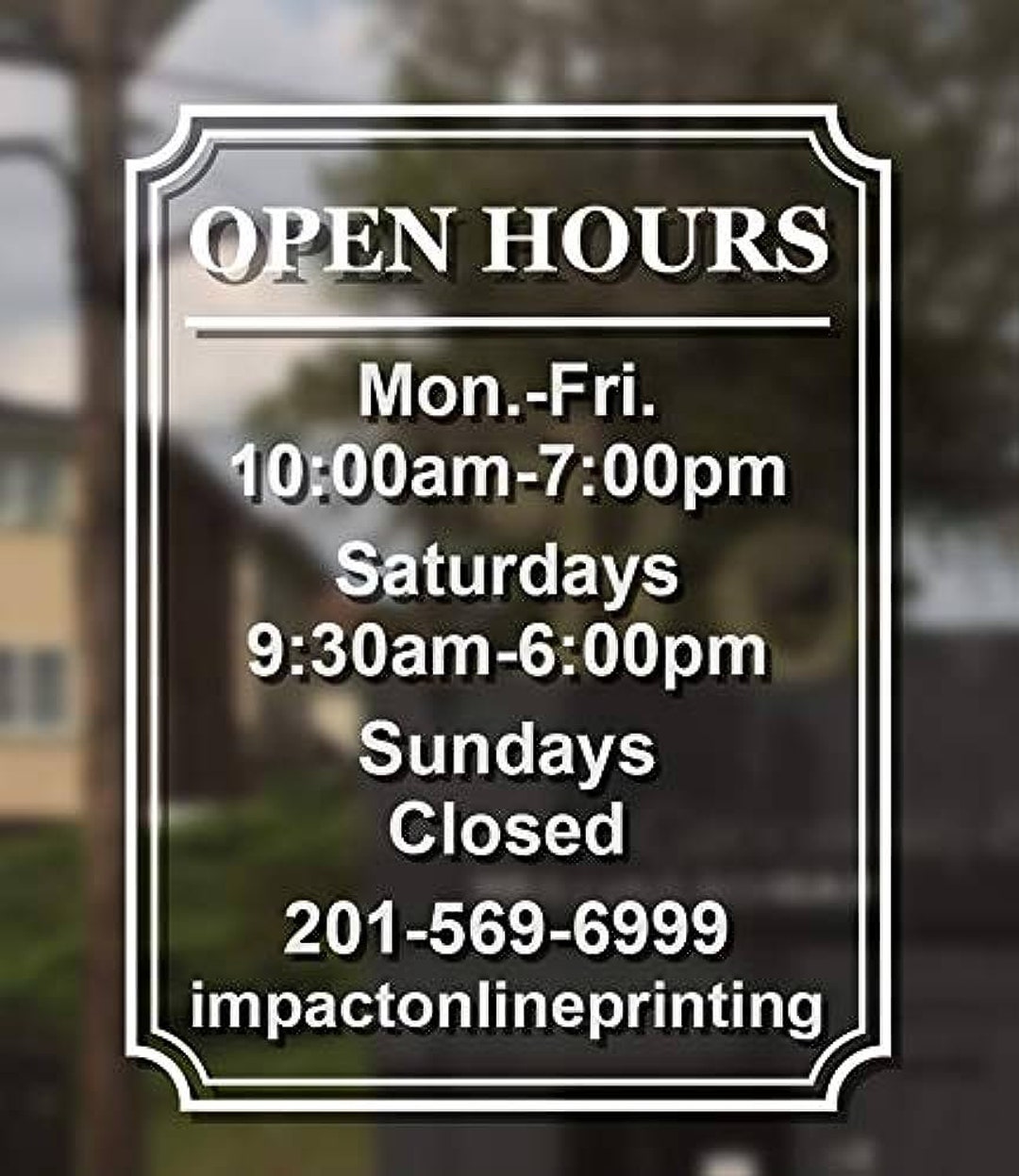 Hours of Operation - Storefront Window or Door Decal - Etsy