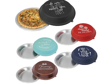 9" Pie Pan with Custom Engraved Lid