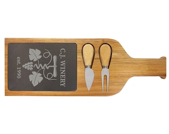 Wood/Slate Serving and Cutting Boards with Handle