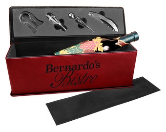 Engraved Wine Box Gift with Tools