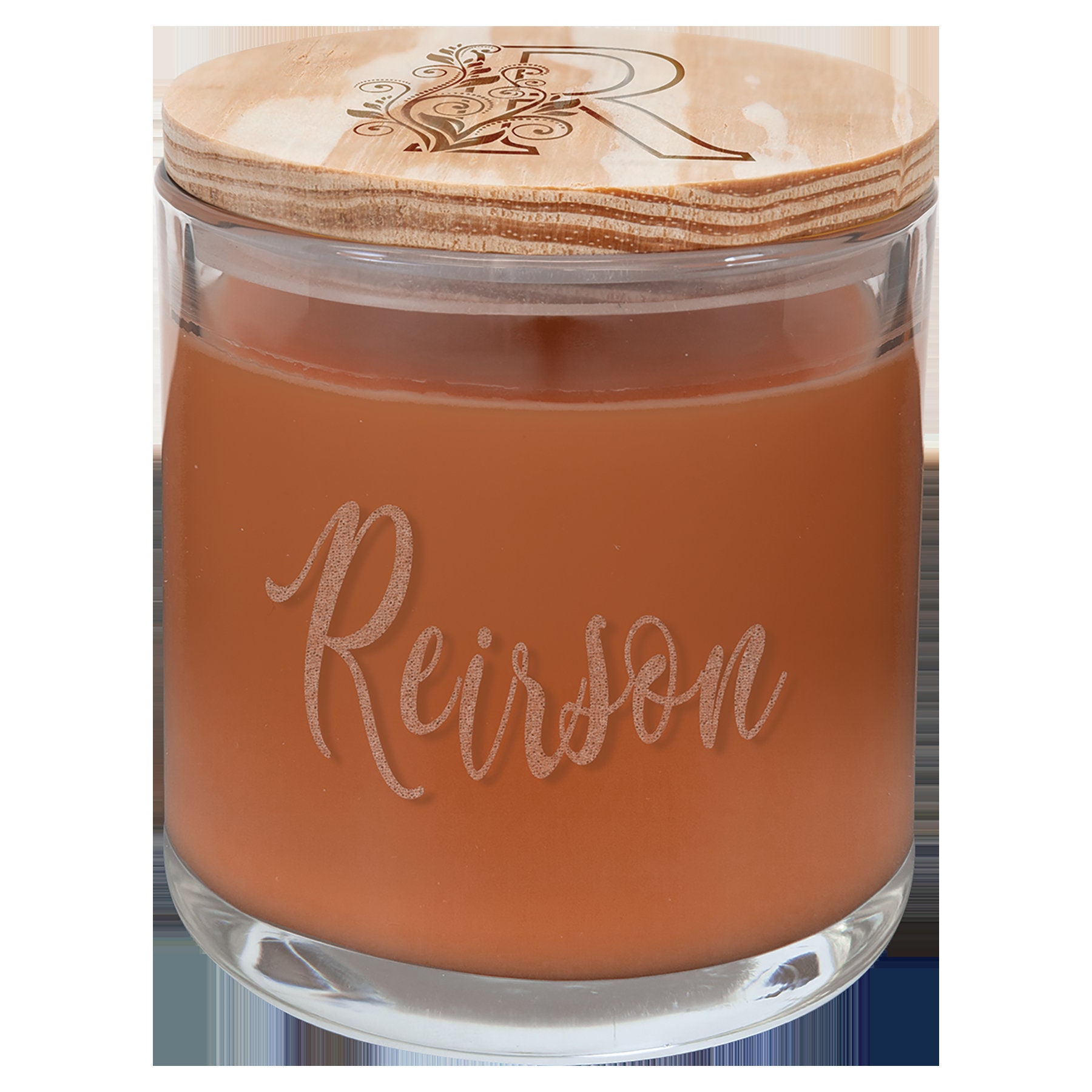 14 Oz. Scented Candle Engraved Glass Holder & Wood Lid - Etsy
