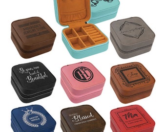 4" X 4" Engraved Travel Jewelry Box