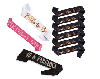 Customizable Satin Sash