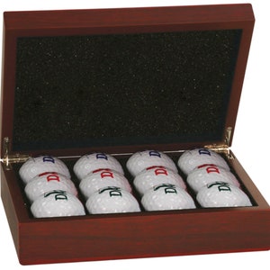 Rosewood Finish Golf Ball Gift Box