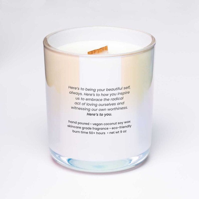 So Beautifully Here/'s To You Doing You Eco-Friendly Virgin Coconut Soy 50 HR Burn Time Luxe Hand-Poured Candle Wooden Wick