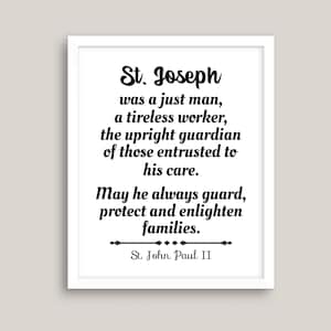 St. Joseph Quote Print: Catholic Art (Digital Download)