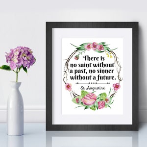 St. Augustine Quote Print, Catholic art print