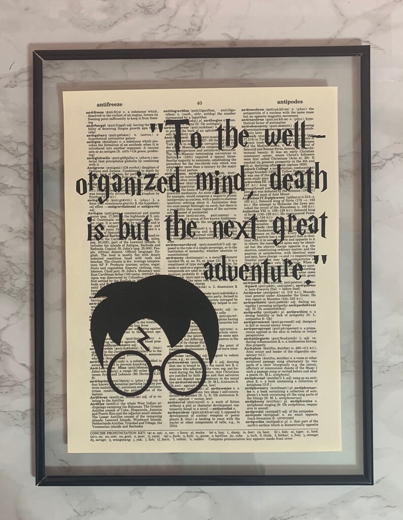 Harry Potter Book Page Art Dictionary Page Art Dictionary Etsy