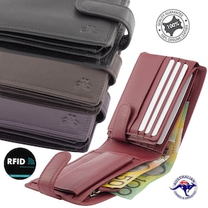 Men’s Genuine Cowhide Soft Leather RFID 14 Cards Wallet Coin Pocket
