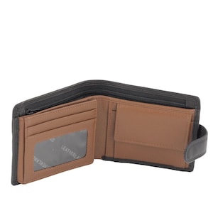 Mens Genuine Cowhide Soft Leather RFID 6 Cards Wallet Coin Pocket image 5