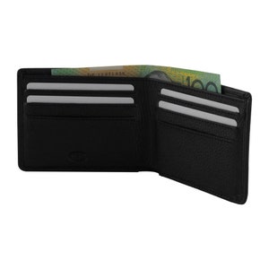 Men's Genuine Soft Leather RFID Small Slim Wallet Black