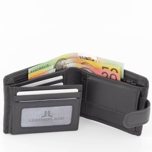 Men’s Genuine Cowhide Soft Leather RFID 6 Cards Wallet Coin Pocket