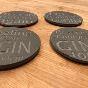 Set of 4 slate coasters, Gin Lover Gift, Personalised Gin Gift, Slate Gin Coaster
