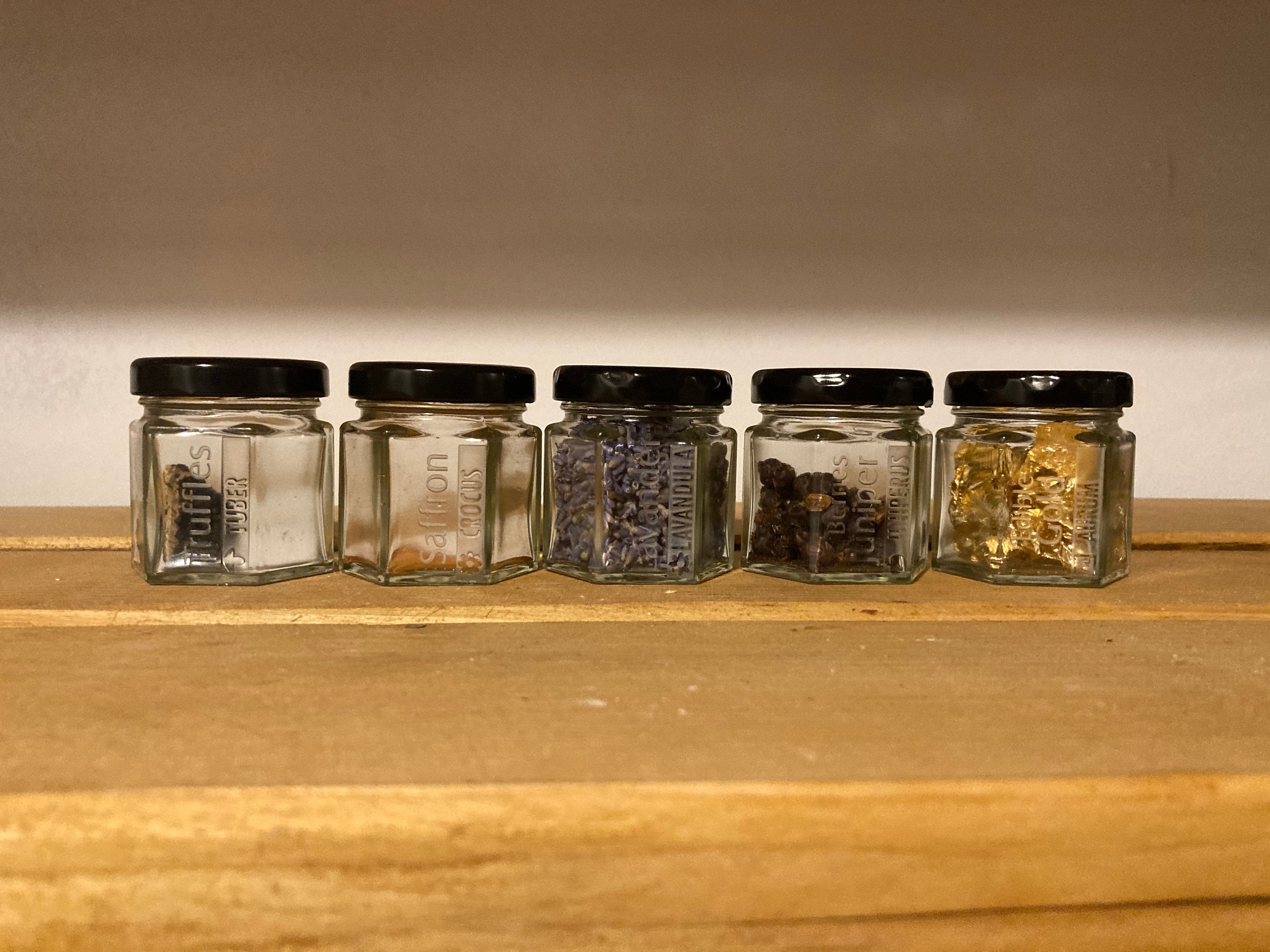 Hexagonal Glass Spice Jar with Metal Lid, 4 oz. - Fante's Kitchen Shop -  Since 1906