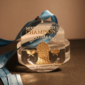 Engraved Glass Medal | Custom Medal | Optical Glass Medal | Etched Glass Medal