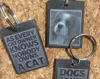Dog Keychain | Cat Keychain | Photo Keychain | Dog Keyring | Photo Cat Keychain | Cat Keyring | Gift for Animal Lover | Animal Quote Keyring