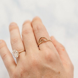 14k Gold Filled Rainbow Ring: Minimalist Hope Jewelry