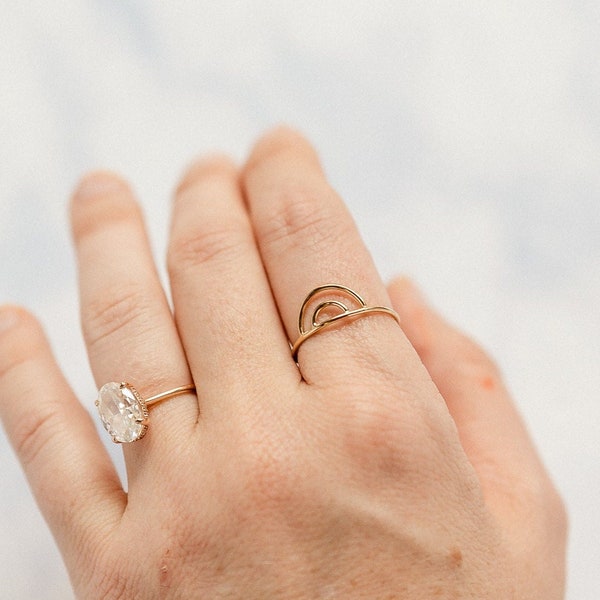 Rainbow Ring | 14k gold filled minimalist ring, rainbow baby, gifts for friends, miscarriage keepsake, gifts of hope, infertility