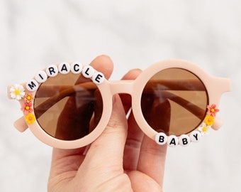 New! Custom Baby/Child Sunglasses | photo prop, miracle baby, rainbow baby, pregnancy announcement, ivf baby, love and science, infertility