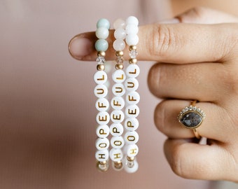 Hopeful Bracelet || infertility bracelet, infertility gifts, IVF gifts, hope bracelet, 1 in 8, pineapple bracelet, peak and valley beads