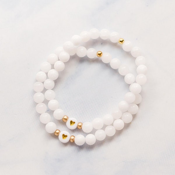 Miscarriage Keepsake Bracelet (1), White and Gold Beads|| NO CUSTOMIZATIONS || 1 in 4, miscarriage gift, miscarriage gift ideas