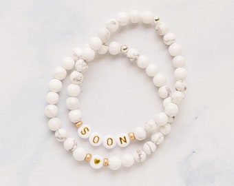 SOON Bracelet: Marble & Gold Bead Infertility Gift