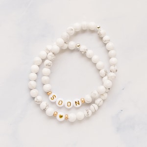 SOON Bracelet (1), Marble and Gold Beads|| NO CUSTOMIZATIONS || 1 in 8, infertility gift ideas, ivf gifts, mama in waiting