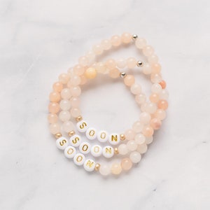 SOON Bracelet (1), Pink and Gold Beads|| NO CUSTOMIZATIONS || 1 in 8, infertility gift ideas, ivf gifts, mama in waiting