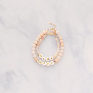 MAMA MINI Set of 2 Bracelets 14k Gold Filled Beads & Clasp, Choose Your Color, Mother Daughter Bracelet, Gifts for Moms image 4