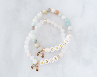 Custom Rainbow Charm Bracelet: Sentimental Loss Awareness Gift