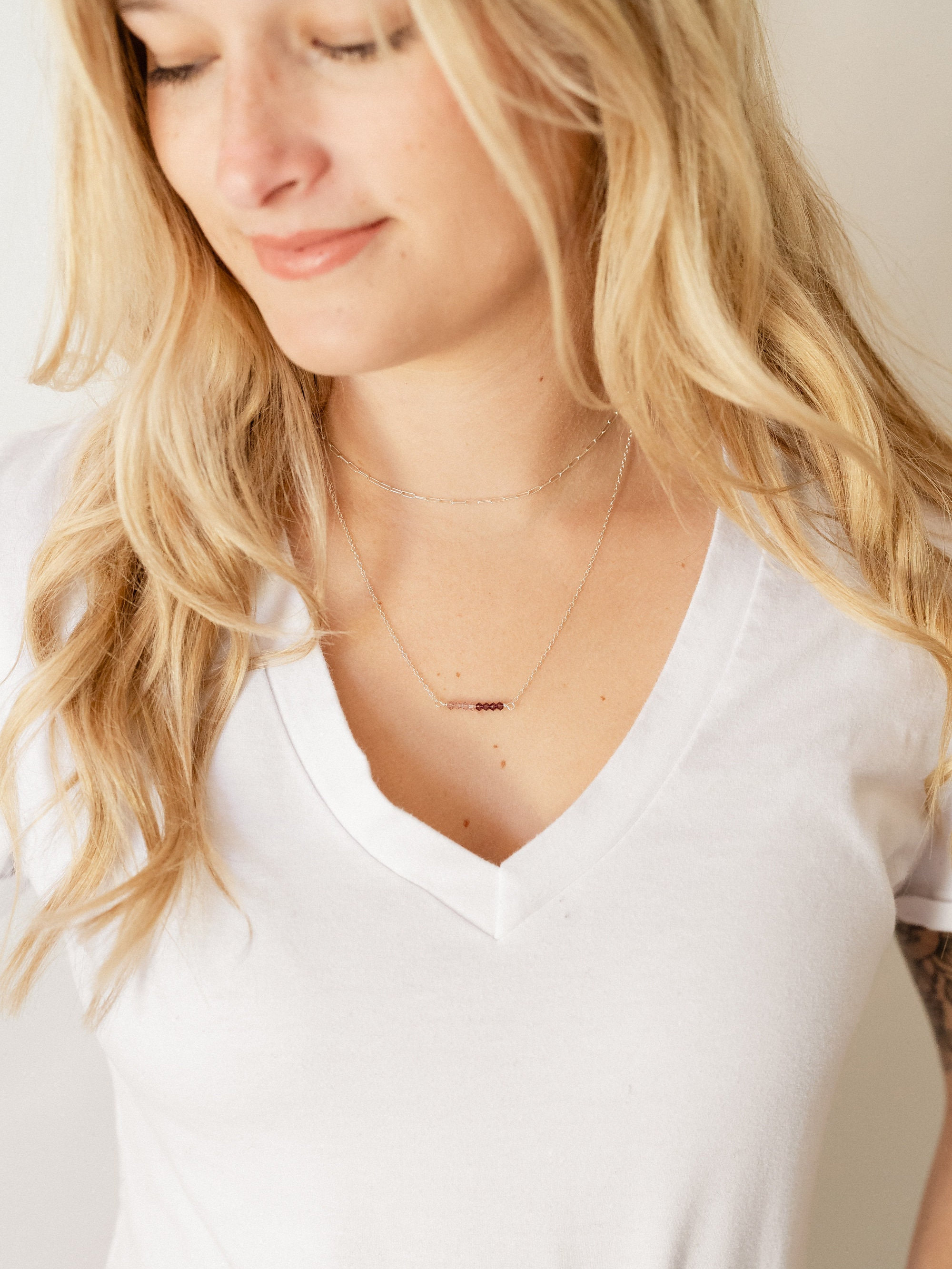Sterling Silver IVF Embryo Necklace: Swarovski Crystal Bar, Infertility Gift