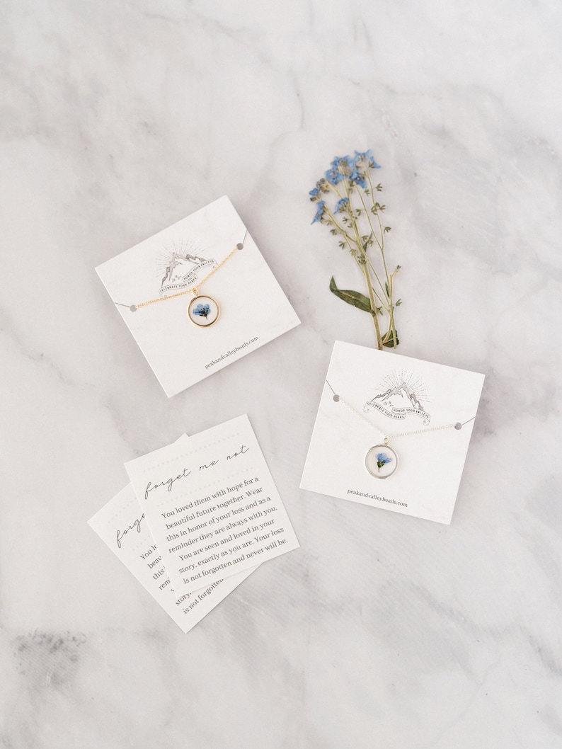 Me Not Flower Necklace Grief Gift Miscarriage Etsy
