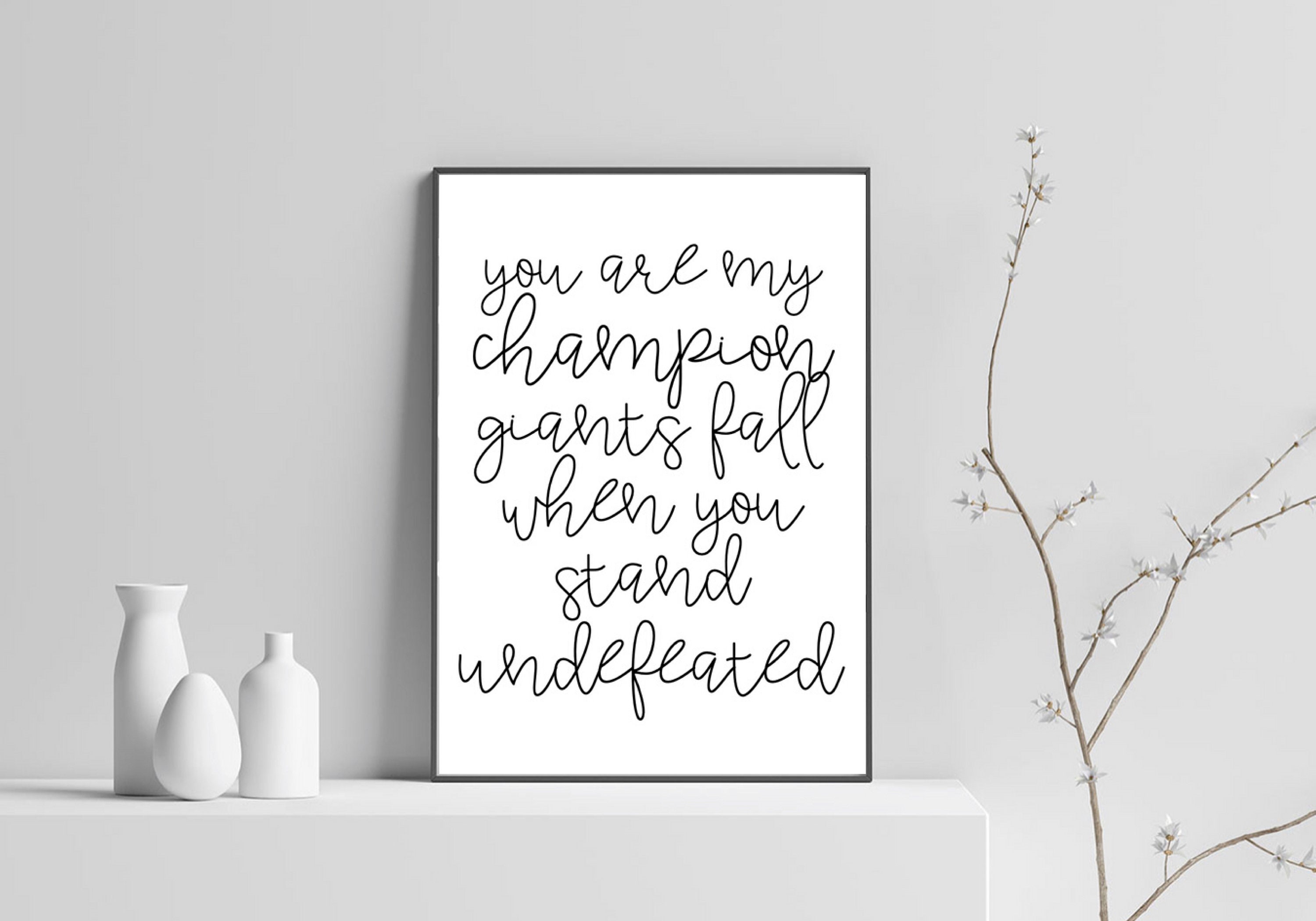 You Are My Champion Song Lyrics Bethel Worship Print Dante - Etsy Canada