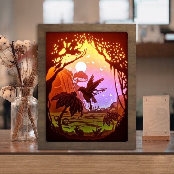 Hummingbird Shadow Box, Cutting Cricut, Paper Cut Light Box Template File, 3D Papercut Light Box SVG File DIY, Shadow Box Paper Cut 1 Hummingbird Shadow Box, Cutting Cricut, Paper Cut Light Box Template File, 3D Papercut Light Box SVG File DIY, Shadow Box Paper Cut 1