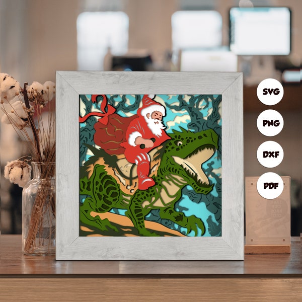 Santa Claus Shadow Box Files, Paper Cut Light Box Template Files, 3D Papercut Light Box SVG File DIY, Shadow Box Paper Cut 8 Santa Claus Shadow Box Files, Paper Cut Light Box Template Files, 3D Papercut Light Box SVG File DIY, Shadow Box Paper Cut 8