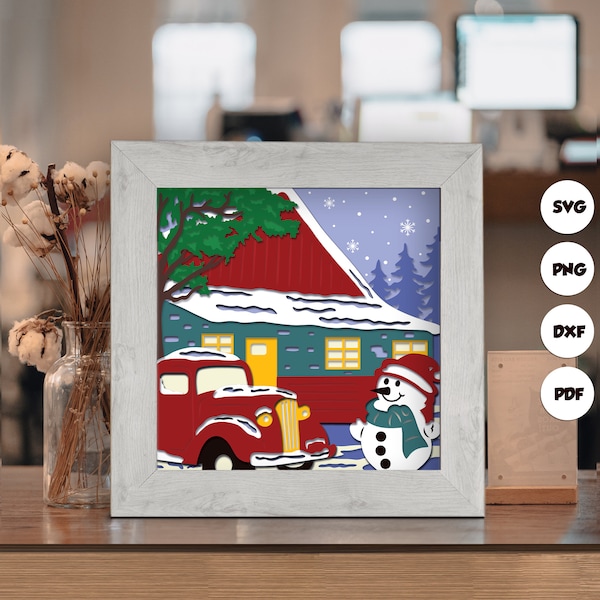 Christmas Snowman Shadow Box Files, Paper Cut Light Box Template Files, 3D Papercut Light Box SVG File DIY, Shadow Box Paper Cut 7 Christmas Snowman Shadow Box Files, Paper Cut Light Box Template Files, 3D Papercut Light Box SVG File DIY, Shadow Box Paper Cut 7