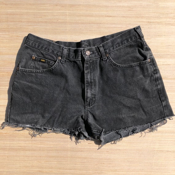 Vintage Lee Black Cutoff Denim Shorts