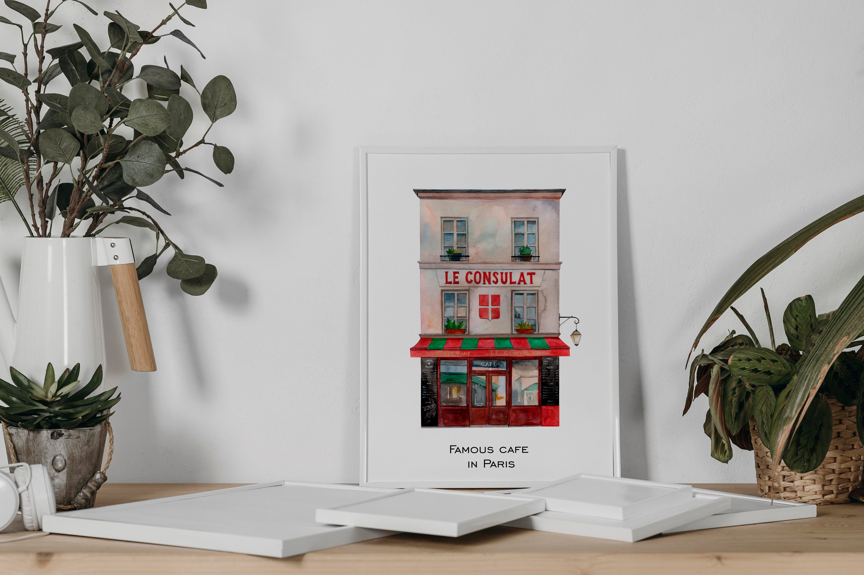 French Cafe Poster for Kitchen Wall Decor Le Consulat Etsy