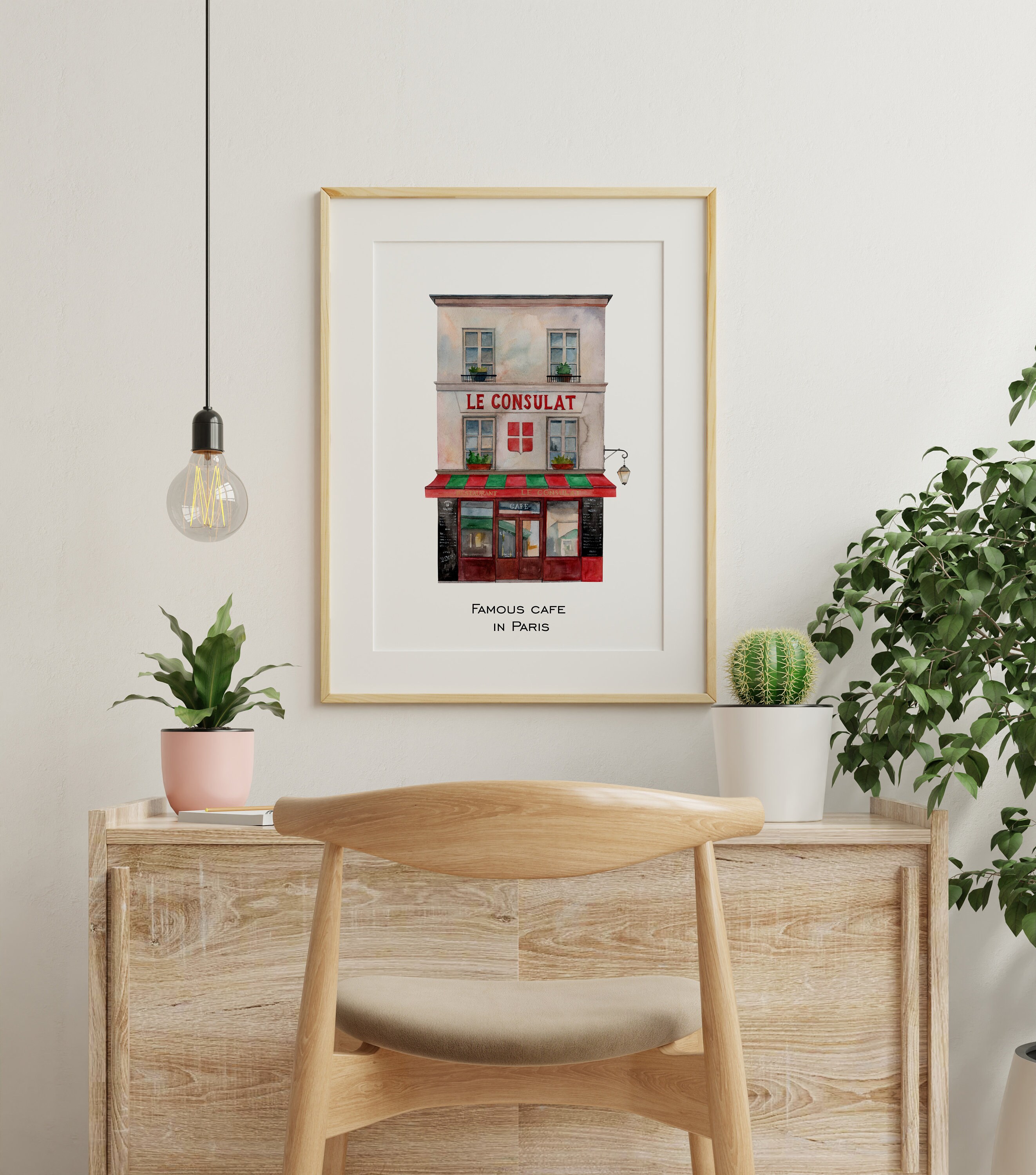 French Cafe Poster for Kitchen Wall Decor Le Consulat Etsy