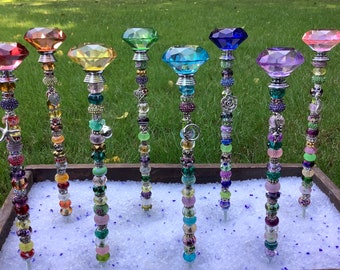 14'’ Beaded Fairy Garden Stakes