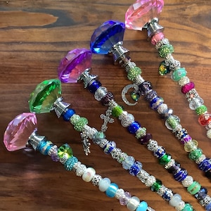 20 or 26" Beaded Fairy Garden Stakes