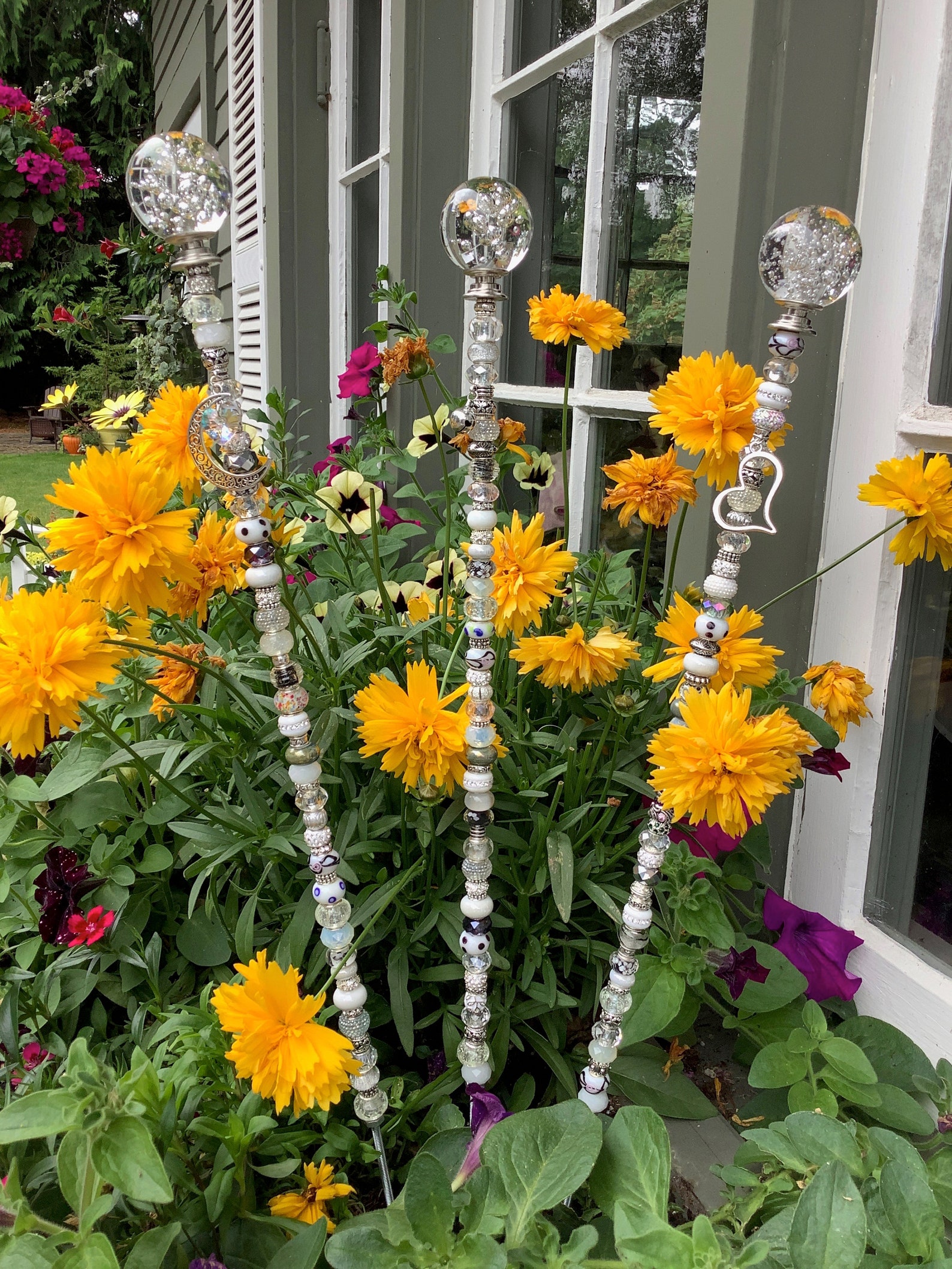 20 or 26 Beaded Fairy Garden Stakes Etsy